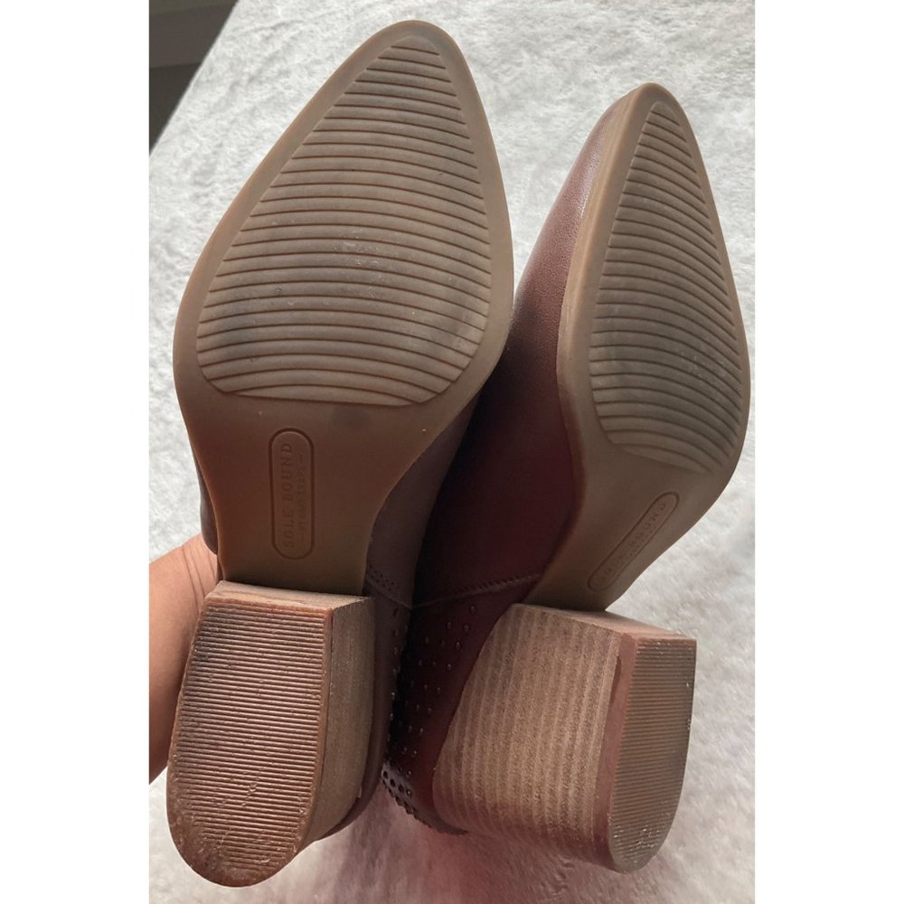 Sole Bound by baretraps Keelin leather open side ankle booties size 7 - Picture 5 of 11